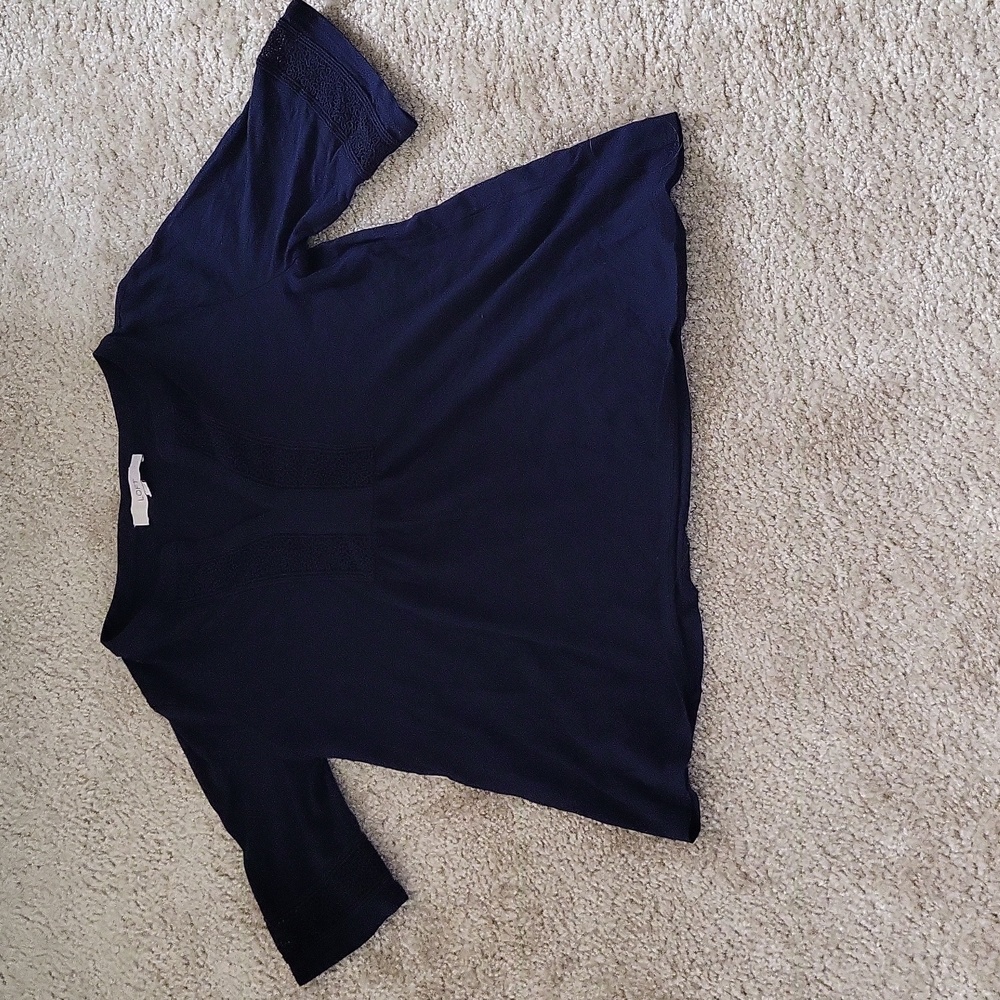 LOFT Dark Blue 3/4 Sleeve Blouse
